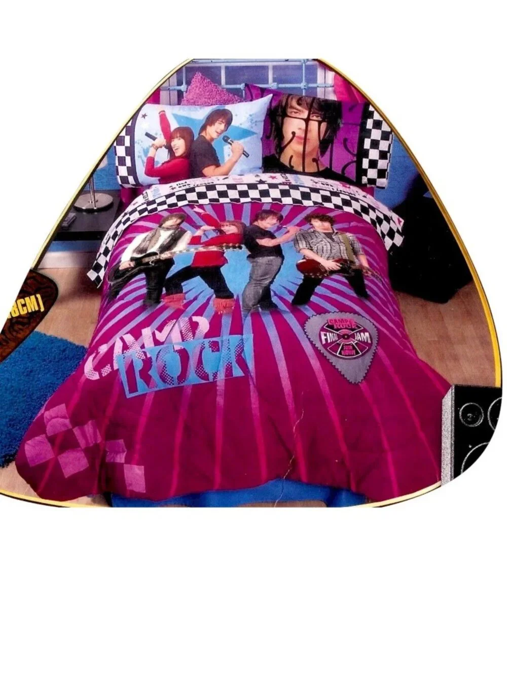 NEW~TWIN sz~Disney Camp Rock n Roll Jonas Bros~Comforter+Sheet Set~COTTON Rich